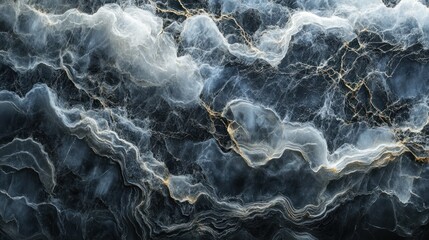 Obraz premium Abstract Blue and Gold Marble Texture, A Luxurious Swirl of Color and Design