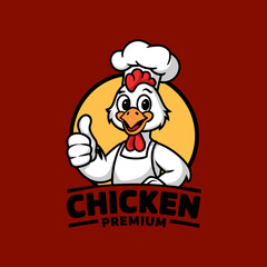 Cartoon Chicken Chef Logo Design