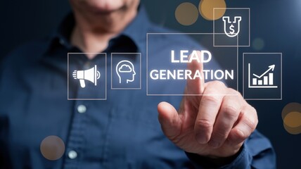 Fototapeta premium Lead Generation Concept: A Comprehensive Approach to Finding and Identifying Customers for Business Products or Services