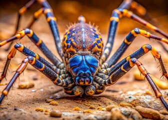 Fototapeta premium African Whip Spider Closeup - Detailed Macro Photography with Rule of Thirds Composition