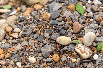 pebble stones on a riverbank in Brazil