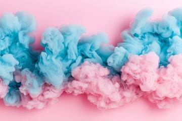 Fototapeta premium Abstract Pastel Pink and Blue Ink Swirls Fluid Art Dye in Water Colorful Background Texture
