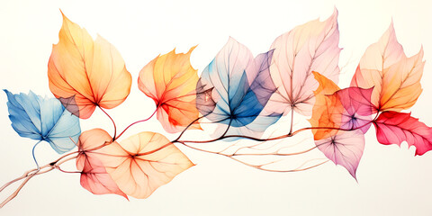Beautiful natural leaf painting for design and background.