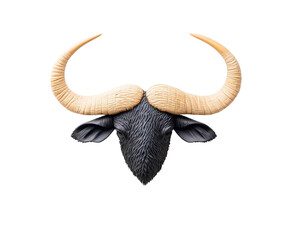 Fototapeta premium Buffalo head illustration with detailed horns and texture