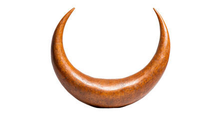 Curved wooden sculpture with polished finish and warm tones