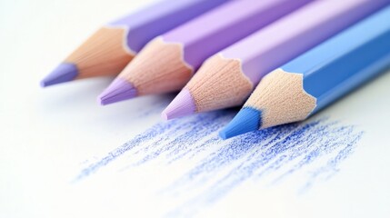 Lavender pencil strokes create a calming blend of colors on paper