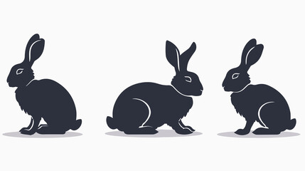 Obraz premium Rabbit Silhouettes Collection - Set of Four Graphic Elements