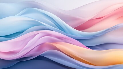 Abstract Pastel Waves Flowing Fabric Textures in Soft Pink Blue and Peach Hues