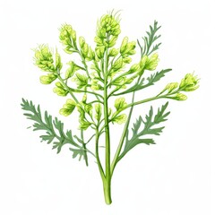 Fototapeta premium the AI Image Generator, Detailed Botanical Illustration of a Fresh Green Plant