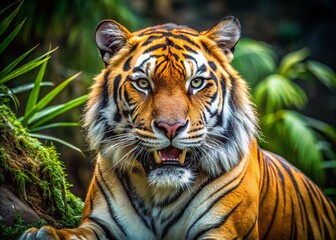 Fototapeta premium Ancient Predator: A Saber-Toothed Tiger in its Natural Habitat - Documentary Style Stock Photo