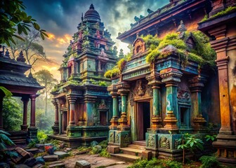 Ancient Sri Lanka Hindu Temple Ruins: Urban Exploration Photography