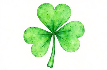Fototapeta premium Green four leaf clover isolated on white background. Saint Patrick symbol.