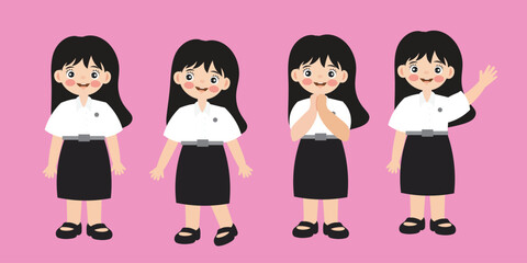 Thai University Student in Uniform