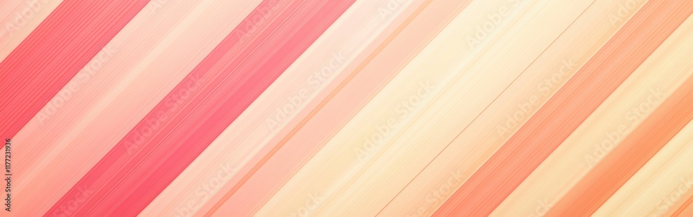 Poster Lively diagonal striped pattern featuring vibrant hues of red and peach creating a playful visual effect in a modern setting