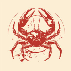 Vector illustration of a crab cancer