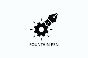 Fountain Pen Isolated Vector, Icon Or Logo Sign Symbol Illustration