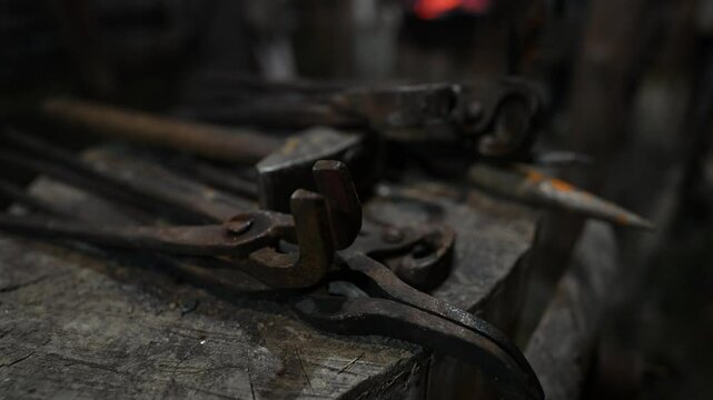 Metal Workshop Tools, Ironwork Furnace, Blacksmith Master Crafting with Fire and Coal