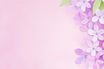 Fototapeta premium Delicate Floral Background with Soft Purple Flowers on Light Pink Surface