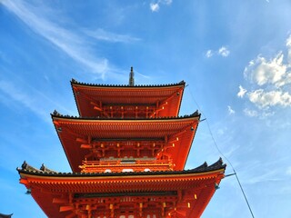 Kiyomizu-dera temple Koyasu no to (Koyasu Pagoda) in Kyoto, Japan