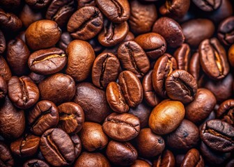 Aromatic Coffee Beans Background: Rich Brown Roasted Coffee Beans Texture