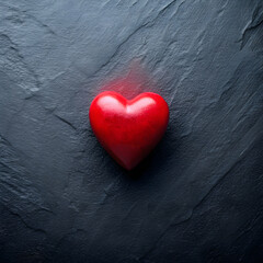 Obraz premium Happy valentine s day background with red hearts arranged on black background