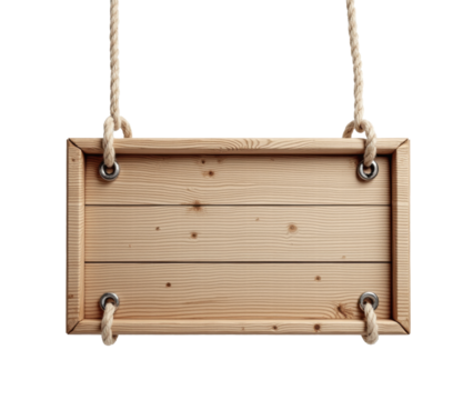 Rustic Wooden Signboard Ready for Text, PNG file. Generative AI