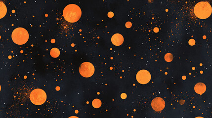 Obraz premium Abstract orange circles on dark background.