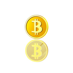 Obraz premium Gold Bitcoin coins digital currency