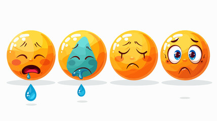 Obraz premium Crying Yellow Emoticon Illustration for Design Projects