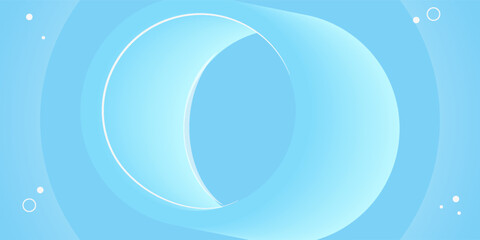 Abstract white and blue color, modern design stripes background with geometric round shape. Vector illustration.