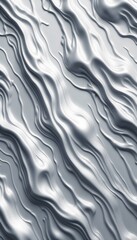Fototapeta premium Textured abstract metallic surface with flowing waves, ideal for backgrounds and modern designs 