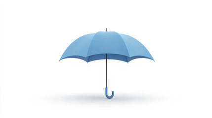 Symbolic shelter showcasing house protection under a blue umbrella on white background representing security and comfort