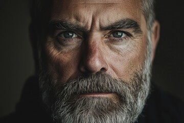 Obraz premium close up of a mature man's face with a beard