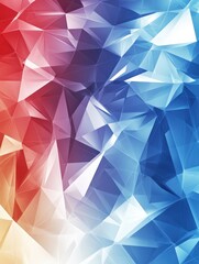 Obraz premium Technology bright low poly connection abstract background. Blue and red blurred futuristic vector design