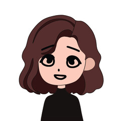 illustration of various facial expressions of women