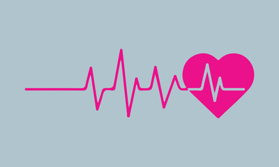 Red heart rhythm symbols Illustration Calligraphy Graphic Design,Handmade Calligraphy eps 10