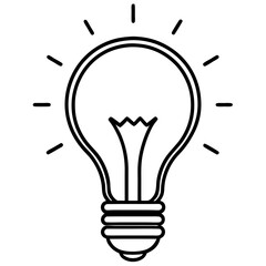Lightbulb Idea Line Art Vector Design