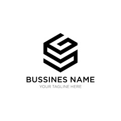 Letter GS or SG hexagon logo design vector 