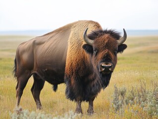 American bison standing in a field