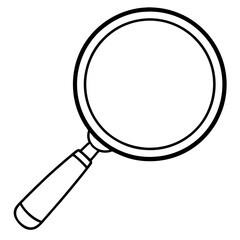 Magnifying Glass Line Art Vector Illustration