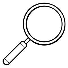 Magnifying Glass Line Art Vector Illustration
