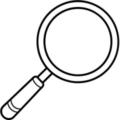 Magnifying Glass Line Art Vector Illustration