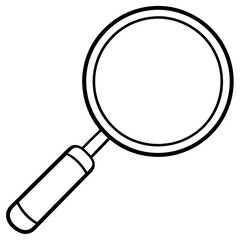 Magnifying Glass Line Art Vector Illustration