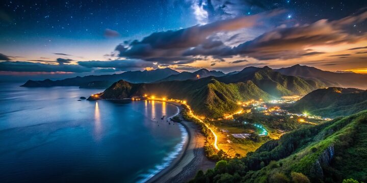 Bataan, Philippines: Low Light Coastal Scene - Dramatic Night Photography