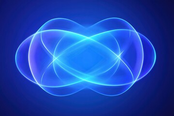Abstract Blue Light Waves Overlapping with Ethereal Glow and Smooth Curves