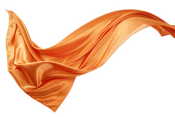 Obraz premium orange color silk fabric isolated on white background