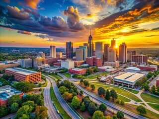 Birmingham Alabama Skyline Aerial Drone Photography - Cityscape Panoramic View