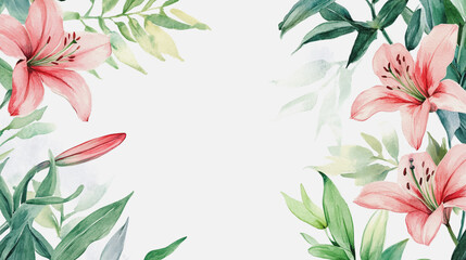 Obraz premium Elegant wedding invitation card background vector. Minimal hand painted watercolor botanical flowers texture template background. Design for wedding, vip cover, poster, rsvp moderncard.Valentine's Day