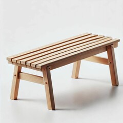 wooden bench featuring flat legs