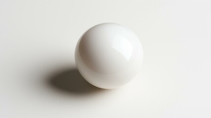 Fototapeta premium Photorealistic image of a minimalistic white sphere on a smooth surface, showcasing soft shadows and texture 